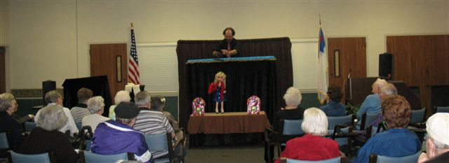 Bob Abdou (Mr Puppet) performing one of his stage shows