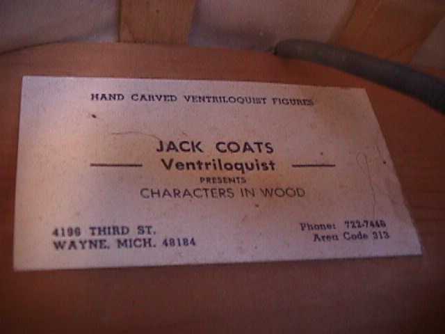 Ventriloquist Central - Dan Willinger - Jack Coats Figure